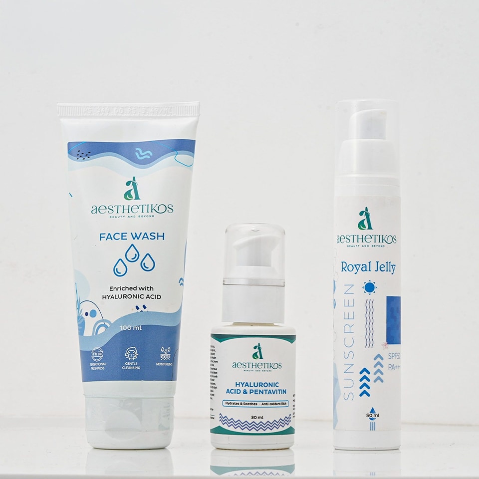 HA Glow Trio — Face Wash + Serum + Sunscreen